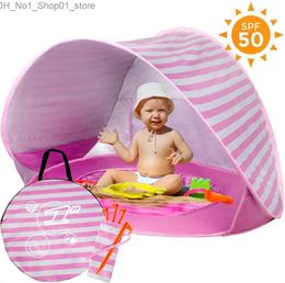 Toy Tents Children Beach Pool Play House Portable Baby Outdoor Beach Tent Summer UV-protecting Shelter Waterproof Pop Up Awning Tents Q231220