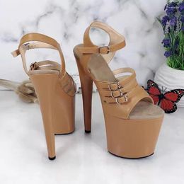 Sandals LAIJIANJINXIA 20CM/8Inch PU Upper Sexy Exotic Women/Girl Platform Fashion High Heels Pole Dancing Shoes 026