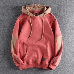 Men's Hoodies Male Clothes Green Sweatshirt For Men Splicing Hooded Casual Cotton Novelty And Welcome Deal Winter 90s Vintage Overfit