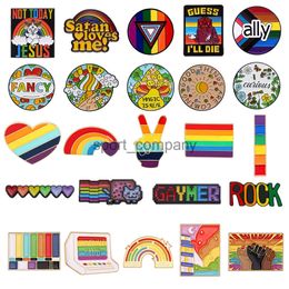 Creative Rainbow Enamel Brooch Jesus Satan Mushroom Fancy Train Computer Club Music Rock Piano Rainbow Badge Lapel Pins Jewellery