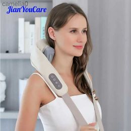 Electric massagers JianYouCare electrical neck shoulder body massager warm Kneading Shiatsu Shawl Cervical back wireless Massage deep Tissue ReliefL231220