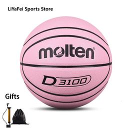 Molten Size 5 6 7 Basketballs Pink Blue PU Indoor Outdoor Standard Basketballs for Women Youth Man Official Training Match Balls 231220