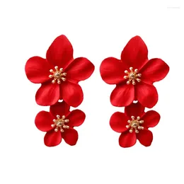 Stud Earrings Exknl Korean Fashion Charm Flower For Girls Women Metal Elegant Party Jewellery Brincos Bijoux Gift