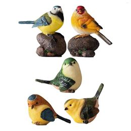 Garden Decorations Miniature Bird Figurines Crafts Decor Birds Statue For Office Shelf Tree