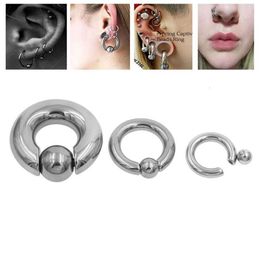 1 Stainless Steel Large-sized Card Ball Nose Ring Accessory, Human Punk Puncture