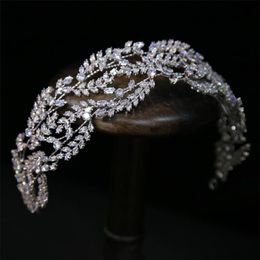 Pageant Zircon Headband Hairband Wedding Bridal Crown Tiara Hair Accessories Jewelry Party Prom Headpiece Ornament Dress Accessori246F