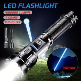 1pc Strong Light Flashlight, Telescopic Zoom Type-c Charging Flashlight, Multifunctional Outdoor Lighting COB Side Light Flashlight