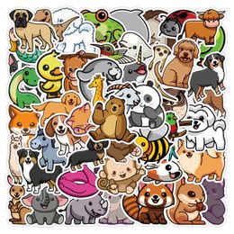 50pcs mixed animal cute cartoon Waterproof PVC Stickers Pack For Fridge Car Suitcase Laptop Notebook Cup Phone Desk Bicycle Skateboard Case.