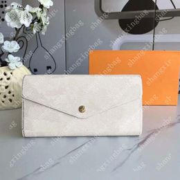 Sarah Wallet top quality long envelope flap wallets designer key card coin holders purse leather mini Pochette clutch bag with box255K