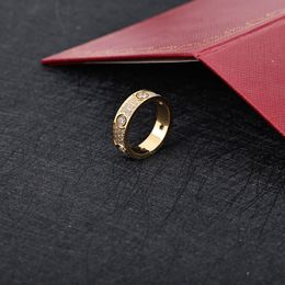 Classic Design Love Rings for Women Men 316L Titanium Steel Wedding Rings Jewellery Full Cubic Zirconia Paved2618
