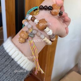 Bracelet Wooden Beaded Kitty KT Knitted Versatile Tassel Unique And High End Handicraft For Women