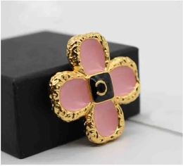 Dangle & Chandelier Pins, Brooches Luxury quality charm brooch earrings with black white and pink color design in 18k gold plated have stamp