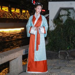 Mawangdui Standard Hanfu Dress Ethnic Style Traditional Chinese Style Cross Collar Costume Woman Contrasting Colours Classic Wear