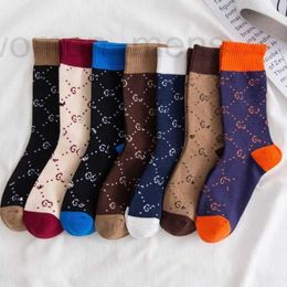 Socks & Hosiery designer G letter socks contrast color medium tube cotton old flower female British style coffee tide brand fashion leisure college O4S9