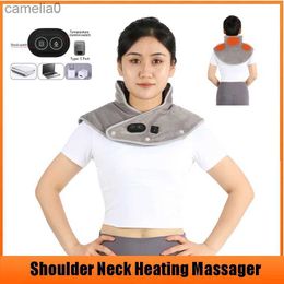 Electric massagers Neck Heating Pad Wrap Heated Shoulder Massager USB Electric Cervical Relieve Pain Relief Back Brace Tool Warming For Office HomeL231220