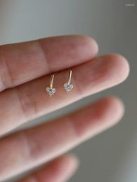 Stud Earrings Real Money 925 Sterling Silver 14K Gold Heart Zircon For Women Items With Novelties 2023 Trend