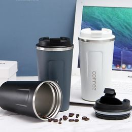 350ml/500ml Stainless Steel Coffee Cup Travel Thermal Mug Leak-Proof Thermos Bottle Tea Coffee Mug Vacuum Flask Insulated Cups