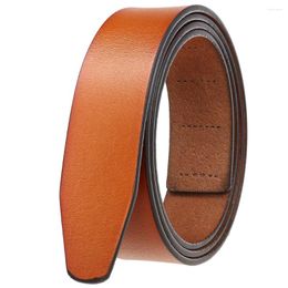 Belts High Quality No Tooth Holes Cow Leather Belt Body Without Buckle For Smooth Automatic Classic