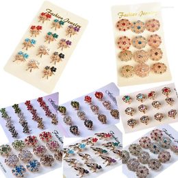 Brooches Multi Style Metal Alloy Rhinestones Brooch Fashion Scarf Safety Pins Clips Muslim Women's Hijab Shawls Accessories 12 Piece