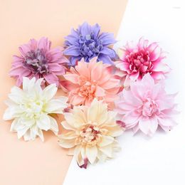 Decorative Flowers 10pcs 10CM Artificial Plants Silk Gerbera Christmas Decor For Home Wedding Diy Wreath Fake Stamen Brooch