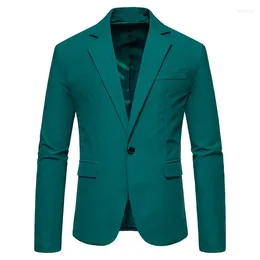 Men's Suits Dark Green Spring Blazer 2024 Brand One Button Causal Slim Fit Jacket Fashion Party Lightweight Sports Coat Male K09