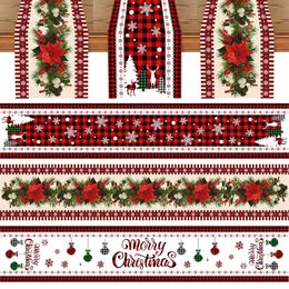 Upgrade Christmas Table Runner Santa Merry Christmas Decorations 2023 For Home Tablecloth Navidad Noel Kerst Xmas Gifts New Year 2024