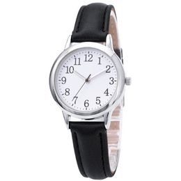 Clear Numbers Fine Leather Strap cwp Quartz Womens Watches Simple Elegant Students Watch 31MM Dial Fresh Wristwatches259h