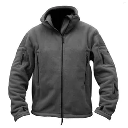 Men's Jackets Outdoor Warm Inner Fleece Jacket Autumn And Winter Cold Windproof Solid Colour Hooded