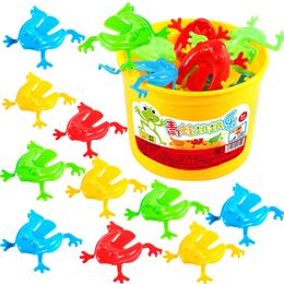 giocattoli rana che salta genitore-figlio rimbalzo giocattolo ansia bambini assortiti giocattoli antistress regali per feste di compleanno per bambini giochi di concorso regalo 1 set = 12 pezzi rane + 1 barile