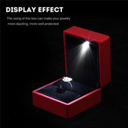 Creative with light LED Jewellery box display ring pendant small exquisite gift surprise solid Colour simple fashion personality274b