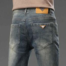Men's Jeans 2023 Spring Autumn New Fashion Jeans Trend Embroidery Elastic Small Legs Men's Casual Pants Slim Comfortable High-Quality Jeans L231220