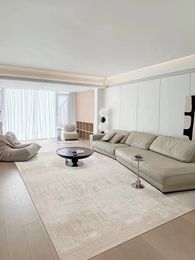 Modern Minimalist Plain Wool Living Room Carpet Nordic Simple Milk Tea Beige Luxury sofa bedroom mat 231220