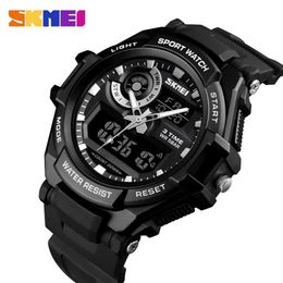 SKMEI Luxury Brand Men Digital Watch Sports Watches Men's Army Military Watch Man Quartz Three Time Clock Relogio Masculino 1279J