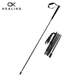 HEALING 115g Ultra Light Weight Trekking Poles Foldable Hiking Sticks Carbon Fiber Hiking Poles Walking Sticks Trekking Stick 231219