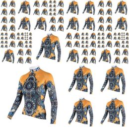 Cycling Jersey Sets Sets Wholesale Yellow Robe Womens Winter Cycling Jersey Sportswear Long Sleeve Wear Bicyle Clot Drop Delivery Spor Dh7Jt