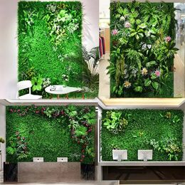 40cm*120cm Artificial Plants Grass Wall Panel Lawn Faux Fake Grass Moss Suitable for Outdoor Indoor Garden Wedding Decoration 231220