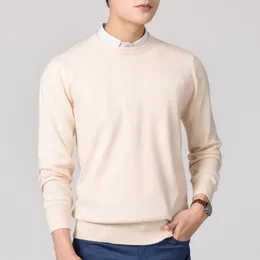 Men's Sweaters Slim Fit Knitting Tops Comfortable Men Sweater V-neck Solid Color Knitwear Thick Pullover For Autumn