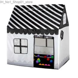 Toy Tents Children Play Toy Tent Portable Foldable Ball Pool Pit Indoor Outdoor Simulation House Black And White Tent Gifts Toys For Kids Q231220