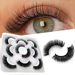 False Eyelashes SKONHED 5Pairs D Curl Fluffy 3D Mink Short Lashes Eyelash Extension Mix Style Handmade Cruelty-free