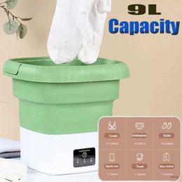 Mini Washing Machines Portable Washing Machine Mini Washer 9L Capacity Foldable Washer Deep Cleaning for Underwear Baby Clothes Socks Bras Travel Home