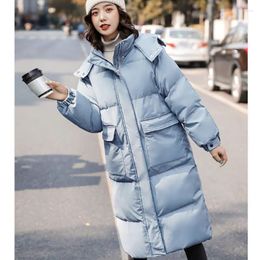 Women's Trench Coats Winter Women Warm Loose Cotton Jacket Hooded Elegant Korean Fashion Simplicity Casual Parkas 2023 Female Thicken