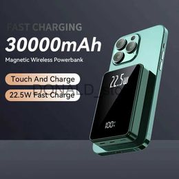 Cell Phone Power Banks New 30000mAh Wireless Power Bank Magsafe Magnetic Portable Digital Display External Battery For IPhone Samsung Huawei J231220