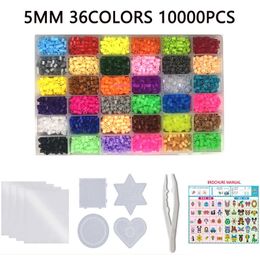 3D Puzzles 2472 colors box set hama beads toy 265mm perler educational Kids puzzles diy toys fuse pegboard sheets ironing paper 231219