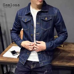 Men's Jackets 2022 Autumn Simple Denim Jackets Men Fashion Slim Jean Outerwear Buttons Fly Denim Jacket Sexy Mens Clothing Plus SIze S-5XLL231026