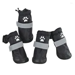 Dog Apparel 4Pcs/Set Winter Pet Reflective Shoes Warm Snow Boots Waterproof Small Dogs Non Slip Casual For ChiHuaHua Pug