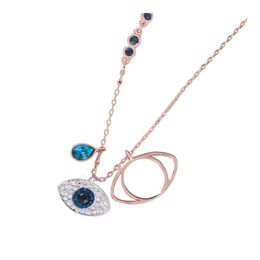 Swarovski Necklace Designer Women Original Quality Pendant Necklaces New Eye Necklace Bracelet Versatile Style Female Gift