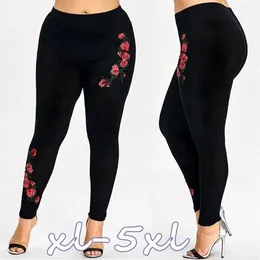 Women's Pants Autumn And Winter Leggings Warm Fashion Plus Size 5XL Embroidered High Waist Streetwear Women