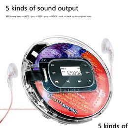 Cd Player Yrq90 With 35Mm Wired Headphones Small Music Support Tf Card Digital Display Touch Button Walkman 230829 Drop Delivery Ele Dhjdf