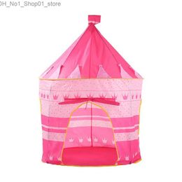 Toy Tents YARD Foldable Castle Tent For Kids Children Pink Purple 105*135cm Portable Teepee Tents Castle Playhouses Toy Tents Garden Kids Q231220