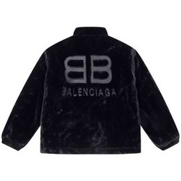 Mens Jacket Balanciigss Coat 2023 Autumnwinter New Trendy Brand Family Bb Embroidered Cotton Clip Mid Length Eco Friendly Fur Loose